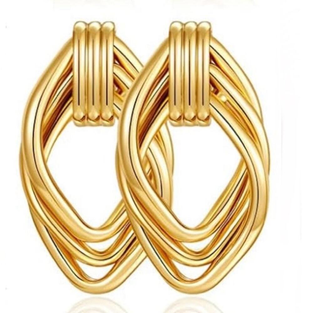 Gold Knot Earrings 14k gold plated